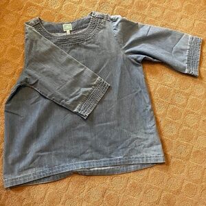 Denim 2/3 sleeve women's top